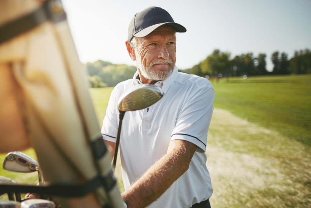 senior man on the golf course